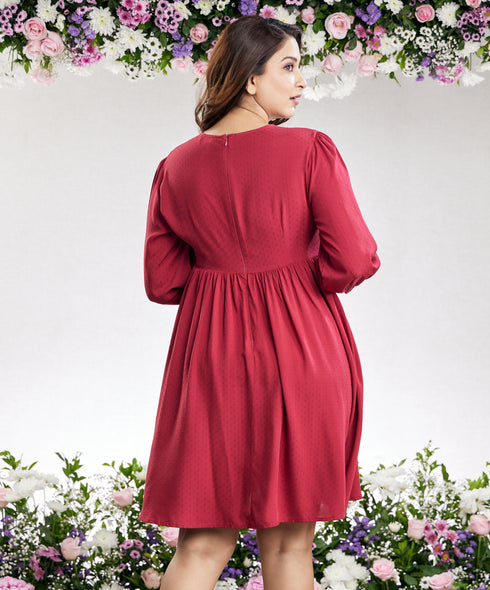Candice Two Way Babydoll Maroon Dress
